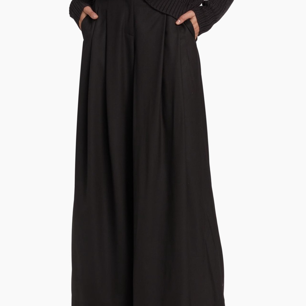 TWP New Didi Twill Wide-Leg Pants in Chocolate, size 6 - Picture 3 of 7